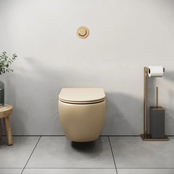 Унитаз подвесной Grossman бежевый матовый, цветные - фото 6