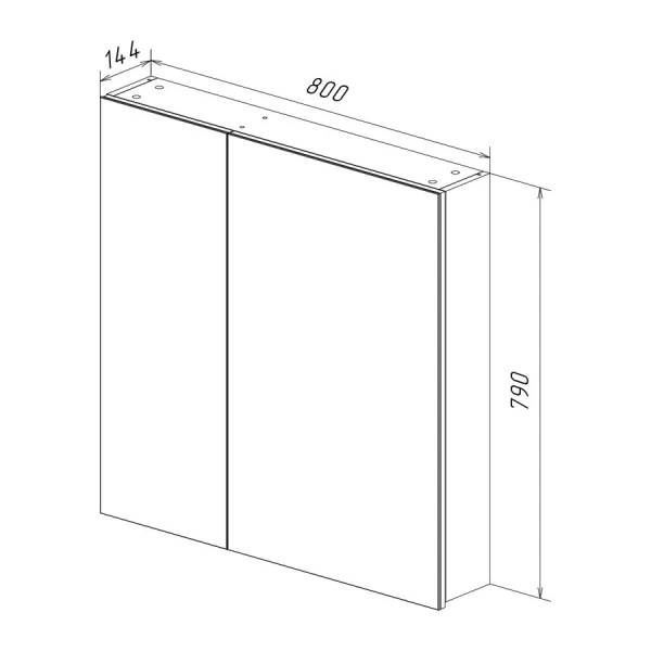Зеркальный шкаф Lemark Universal 80 см 2-х дверный, в наличии - фото 2