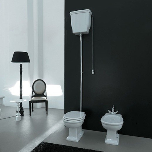 Унитаз напольный с высоким бачком ArtCeram Hermitage HEV00 круглый, сиденье с микролифтом , высокие - фото 5