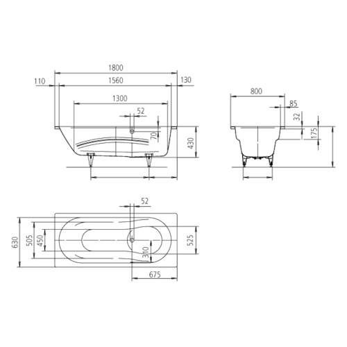 Ванна с водоотталкивающим и противоскользящим покрытием полный antislip Kaldewei Ambiente, глубокие - фото 3