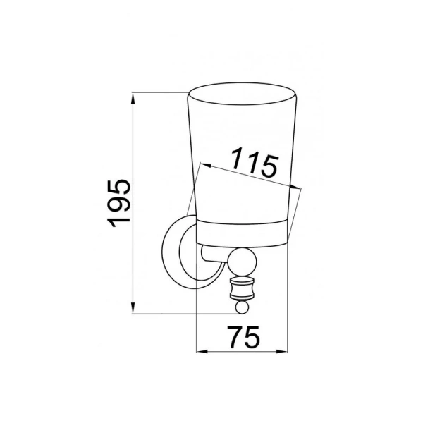 Стакан для ванной Boheme Vogue с черным декором розетки, классические, ретро, декорированные - фото 2