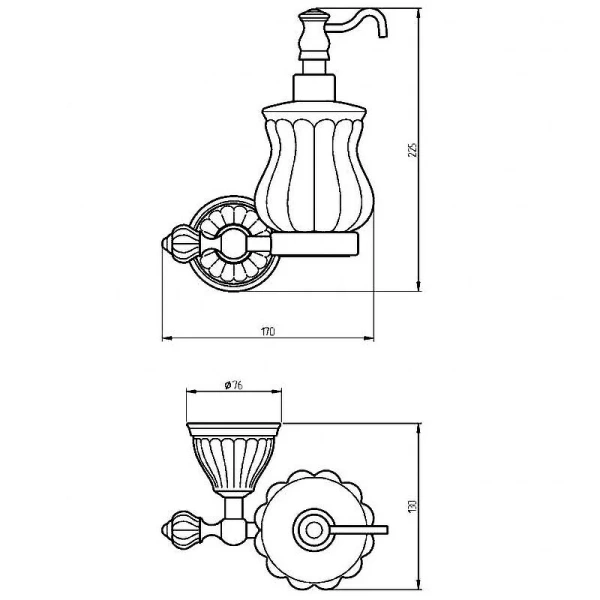 Дозатор для мыла Migliore Olivia золото, классические, ретро, декорированные - фото 2