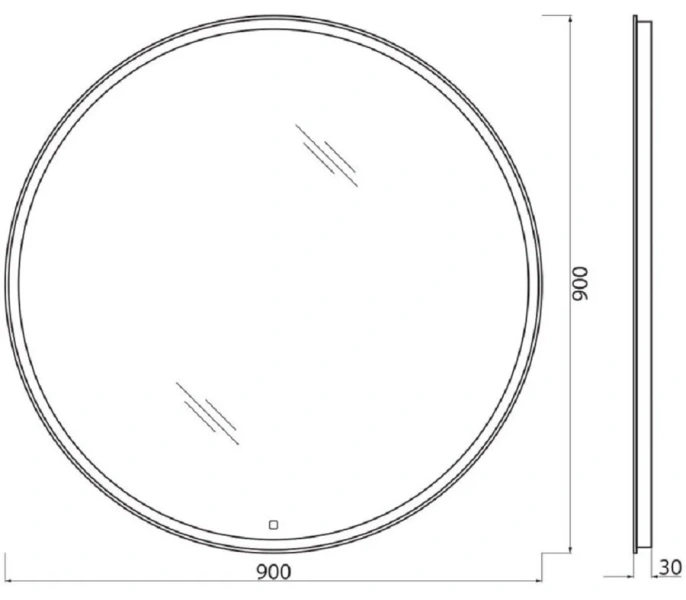 Зеркало с подсветкой BelBagno 90 см круглое c сенсорным выключателем, в наличии - фото 2