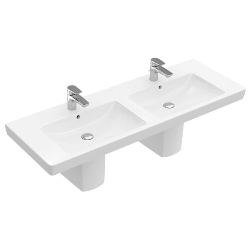 Раковина двойная Villeroy & Boch Subway 2.0 130 см цвет альпийский белый с покрытием CeramicPlus, современные, hi-tech - фото 2