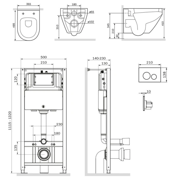 Унитаз с инсталляцией Am.Pm Spirit V2.0 белый - фото 2