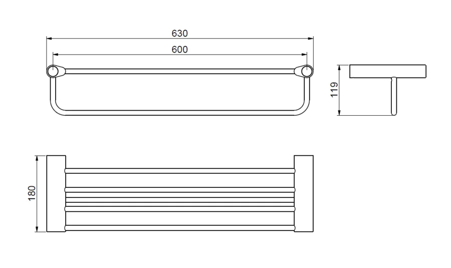 Полотенцедержатель для ванной Art & Max Verona Push хром, современные, hi-tech - фото 2