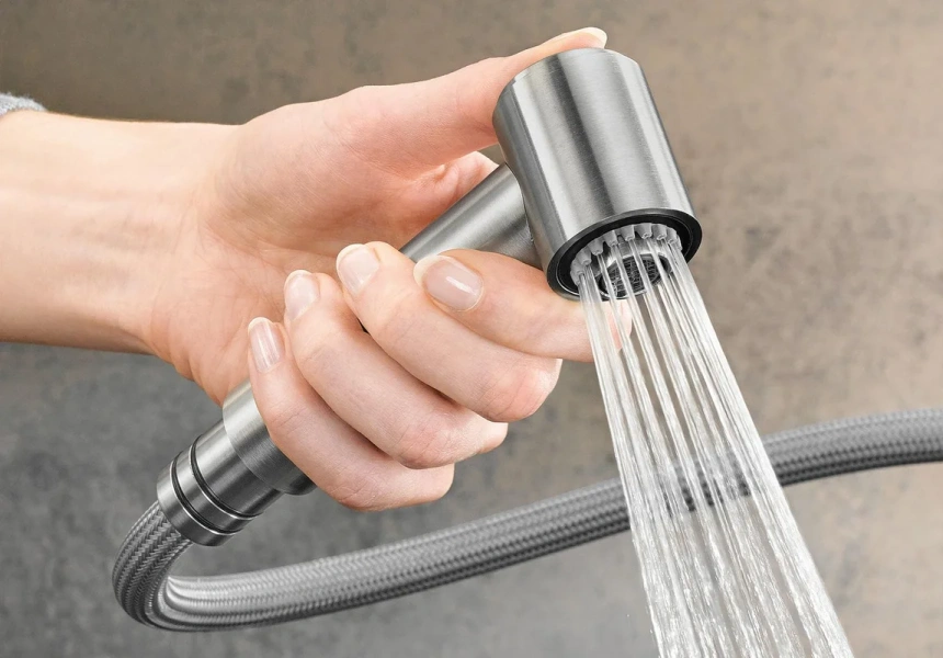 Смеситель для кухни Blanco Ambis-S нержавеющая сталь, с поворотным изливом, c выдвижным изливом (лейкой) - фото 7