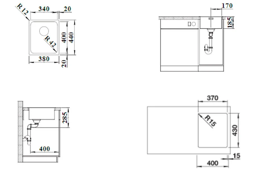 Мойка для кухни Blanco Solis 340-IF 38 см нержавеющая сталь - фото 2