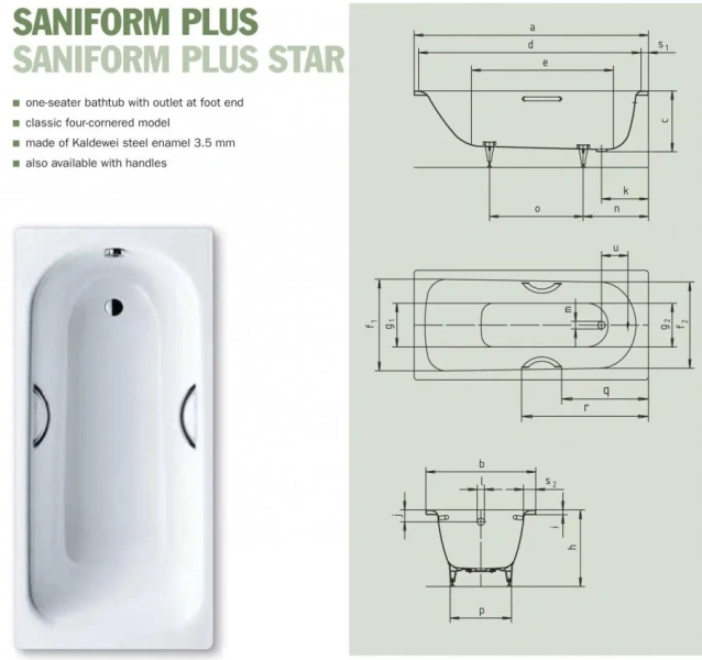 Ванна стальная Kaldewei Advantage Saniform Plus Star 330 - фото 3