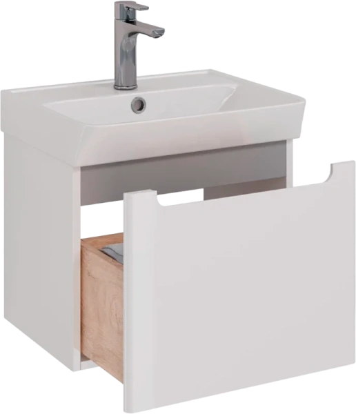 Тумба с раковиной подвесная Lemark Buno Mini LM05BM50T 50 см с ящиком, современная, hi-tech - фото 3