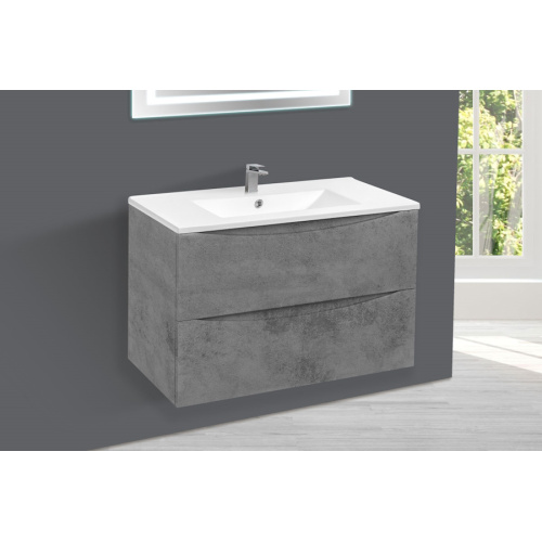 Тумба под раковину подвесная Vincea Mia 80,7 см Beton, в наличии - фото 2