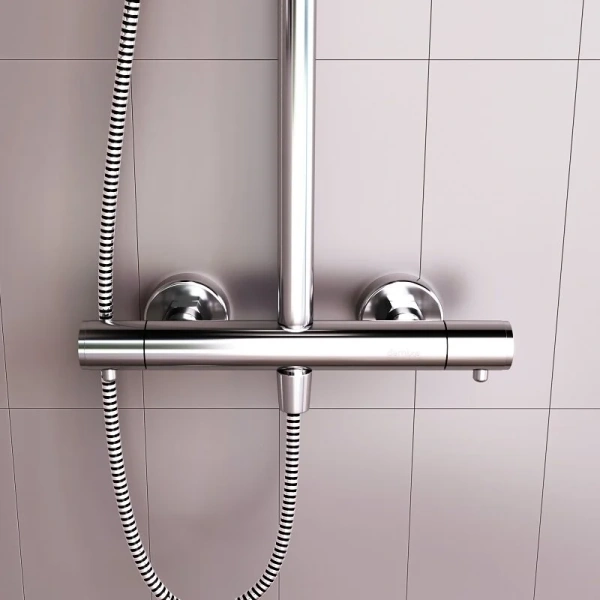 Душевая стойка Damixa Option с термостатом, квадратная, без излива - фото 5