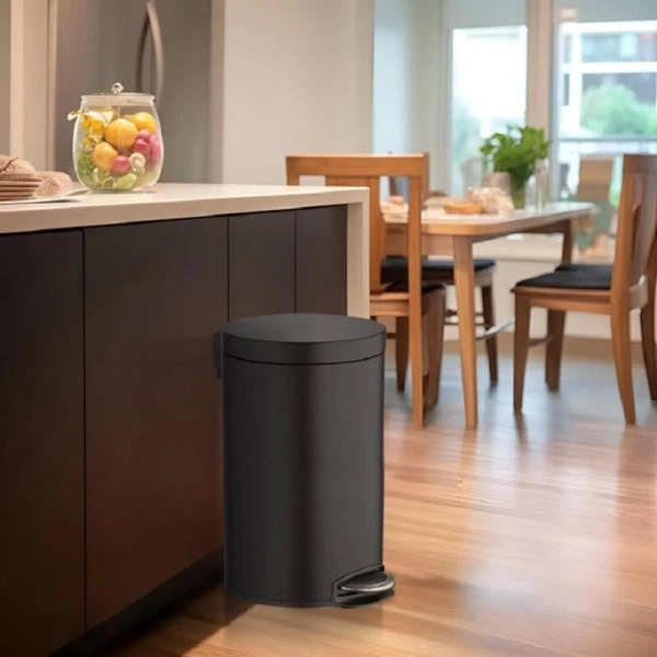 Мусорное ведро Акватек черное матовое - фото 3