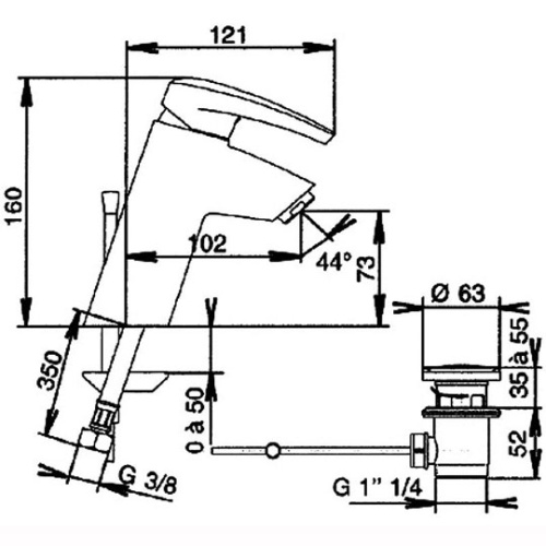 Смеситель для раковины Jacob Delafon Panache однорычажный - фото 4