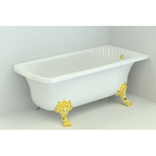 Ванна из искусственного камня Migliore Olivia Angolare 174х80 см фурнитура золото - фото 4