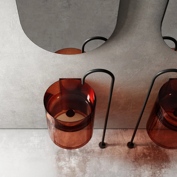 Раковина Abber Kristall 42 см коричневая, круглой формы - фото 5