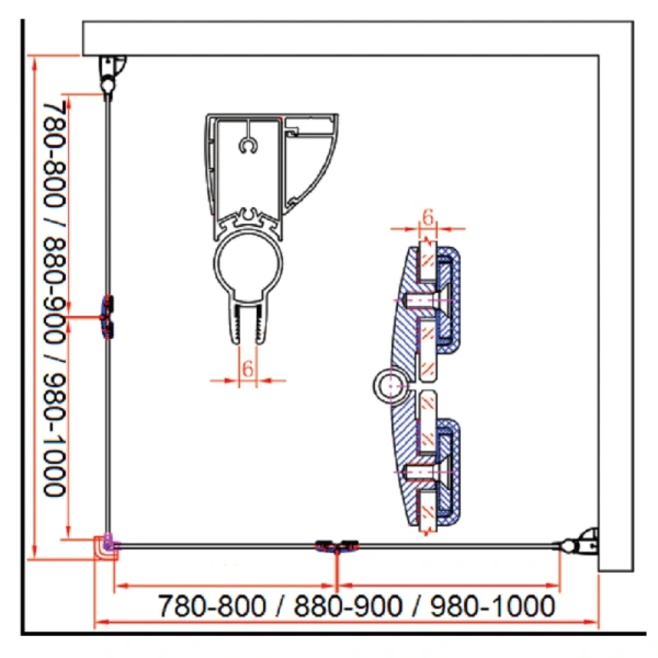 Душевой уголок Cezares Elena 90x90 см стекло прозрачное - фото 2