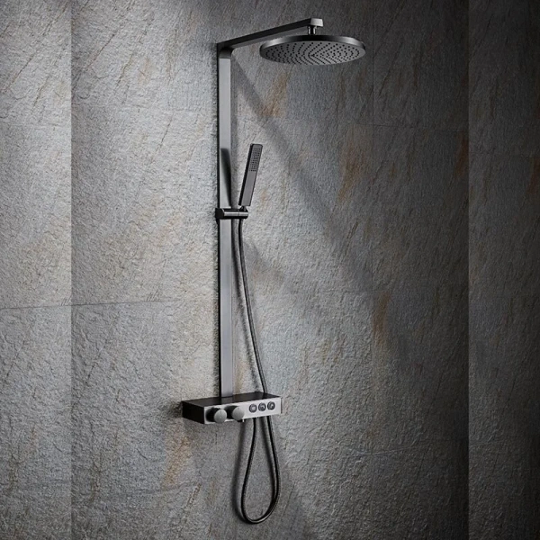 Душевая стойка Black&White Universe оружейная сталь, современные, hi-tech - фото 2