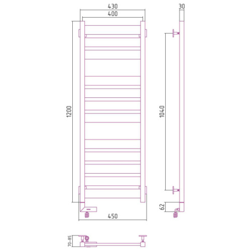 Полотенцесушитель электрический Сунержа Центурион 2.0 матовый белый - фото 3