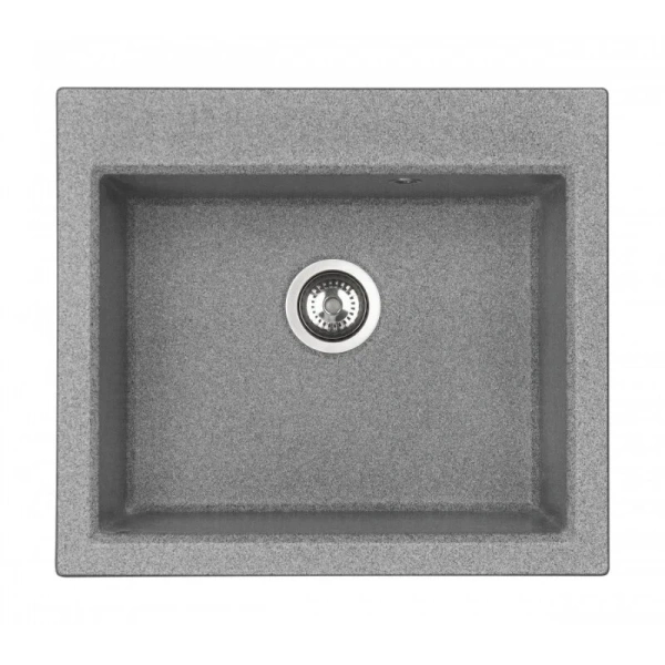 Мойка для кухни Акватон Линеа 58 см серая, из искусственного мрамора - фото 3