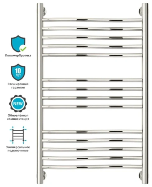 Полотенцесушитель водяной Сунержа Флюид+ 0222-8050 50х80 см лесенка, лесенка, вертикальные - фото 4