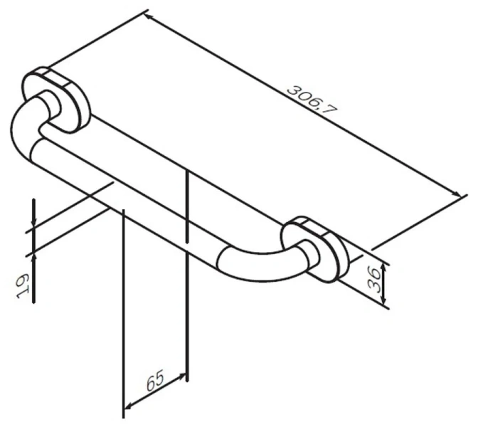 Поручень для ванной Am.Pm Sense 30 см хром - фото 2