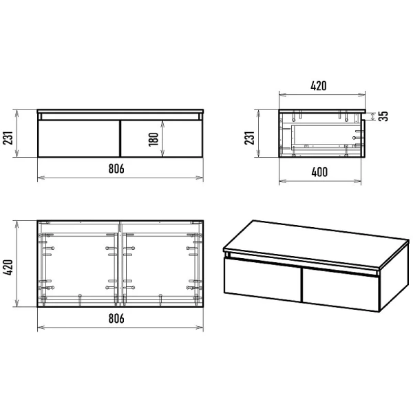 Тумба напольная Brevita Dakota 80 см белая - фото 2