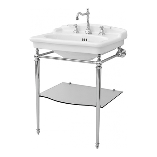 Консоль для раковины ArtCeram Hermitage 68 см со стеклянной полкой - фото 1