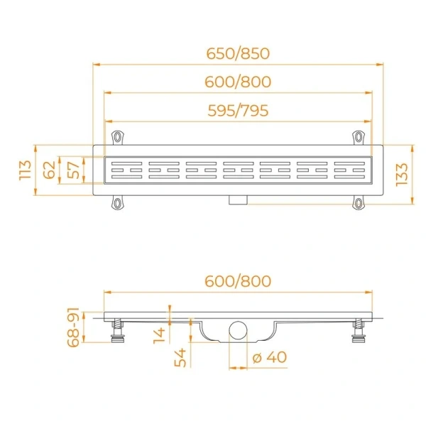 Душевой лоток RGW Drain Leo 80 см хром - фото 2