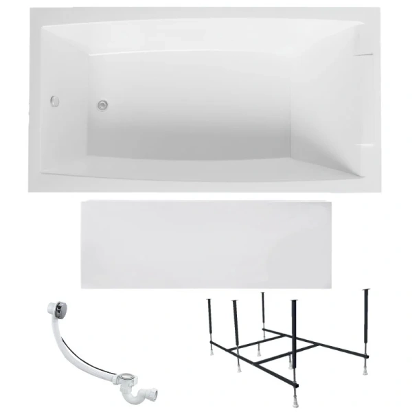 Ванна акриловая 1MarKa Aelita 01ае1675кп, 160 x 75 см, цвет белый - фото 3