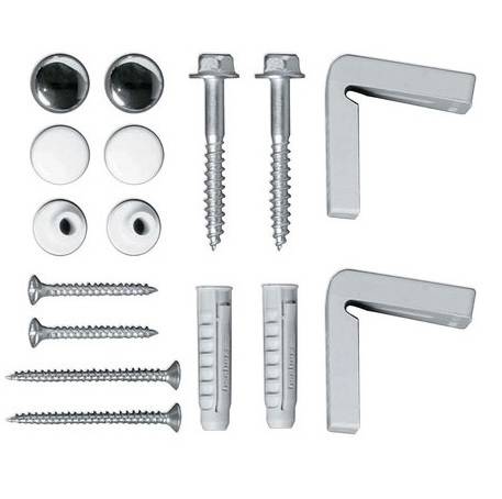 Комплект горизонтальных крепежей для унитаза/биде Simas с колпачками цвета хром и белый - фото 5