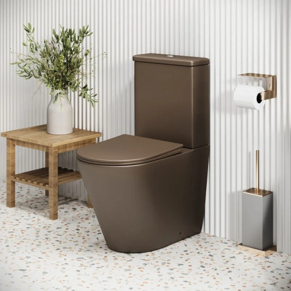 Унитаз компакт Grossman Color коричневый матовый, с задним подводом воды - фото 8
