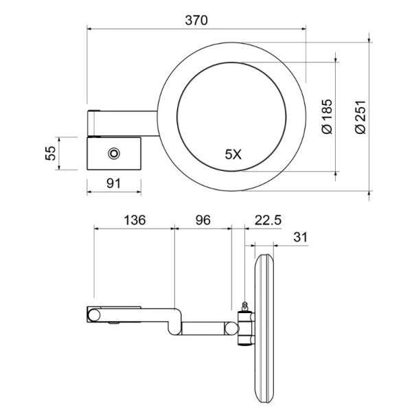 Зеркало с подсветкой Timo Petruma черное - фото 2