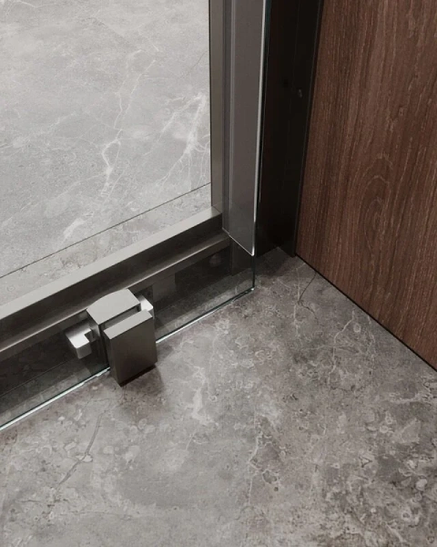 Душевая дверь в нишу Cezares Molveno 140 см стекло прозрачное профиль оружейная сталь, прозрачные - фото 7