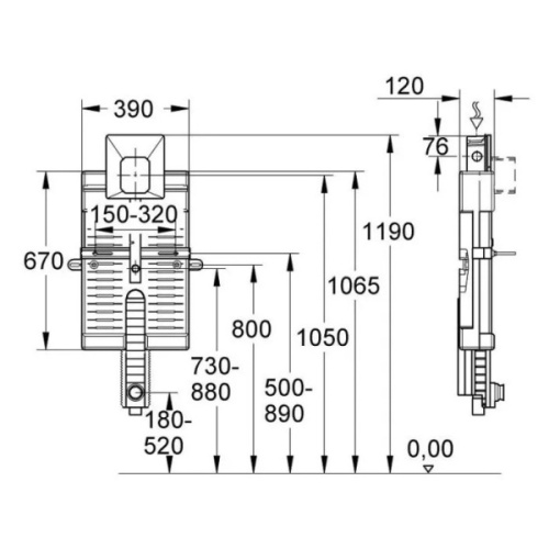 Инсталляция для писсуара Grohe Uniset 38785000 - фото 2