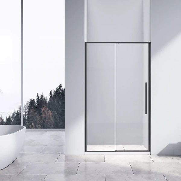 Душевой уголок Vincea Slim-N 110х90 см профиль черный, недорогие, стеклянные, угловые, без поддона - фото 5