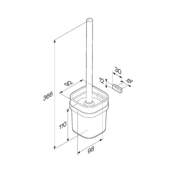 Ершик Am.Pm Func A8F333 настенный, современные, hi-tech - фото 2