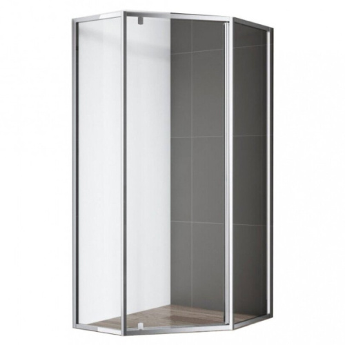 Душевой уголок Cezares Eco 90x90 см стекло рифленое профиль хром - фото 1