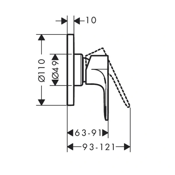 Смеситель для душа Hansgrohe Rebris 72658 латунь - фото 2