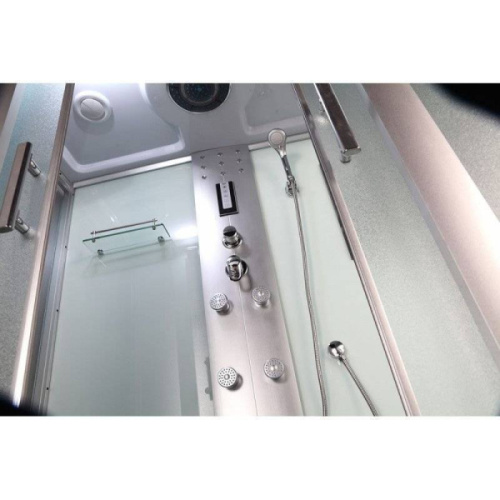 Душевой бокс, задние стенки белые, стекло матовое, Erlit ER 4515TP-C3, с ванной - фото 5