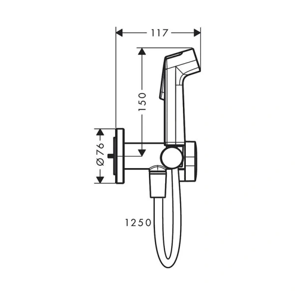 Гигиенический душ со смесителем Hansgrohe Bidette шлифованная бронза, для туалета - фото 2