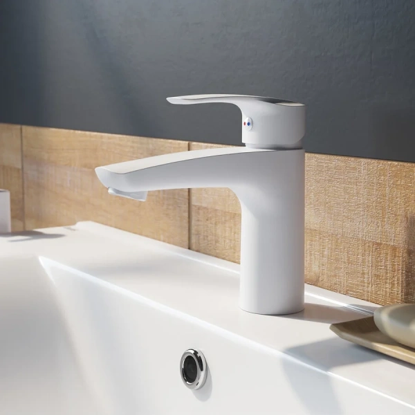 Смеситель для раковины IDDIS Ray белый матовый, современные, hi-tech - фото 3