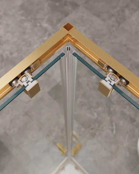 Душевой уголок Cezares Molveno 120х90 см стекло прозрачное профиль золото, 120х90 - фото 5