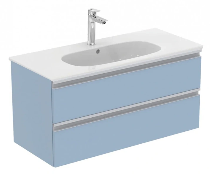 Тумба под раковину подвесная Ideal Standard Tesi 100 см серо-голубая матовая - фото 1