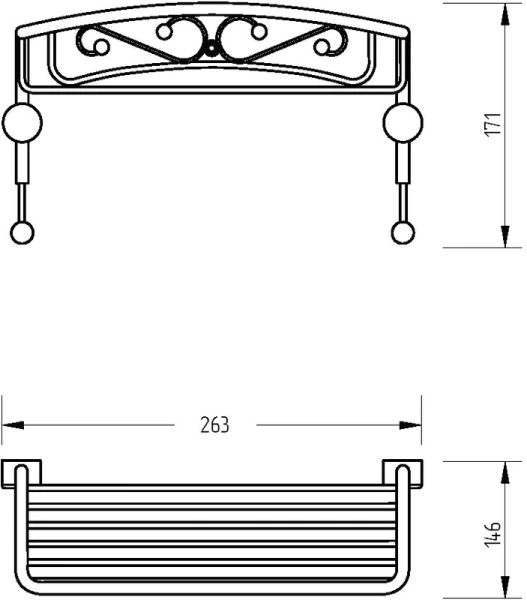 Решетка для ванной Migliore Complementi хром, классические, ретро, декорированные - фото 2