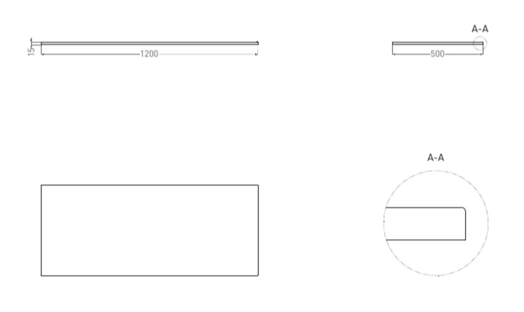 Столешница Salini Costa 120 см покраска по RAL полностью - фото 2