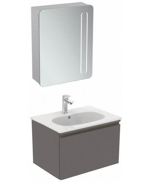 Тумба под раковину подвесная Ideal Standard Tesi 60 см серо-коричневый темный матовый, нет в наличии - фото 2