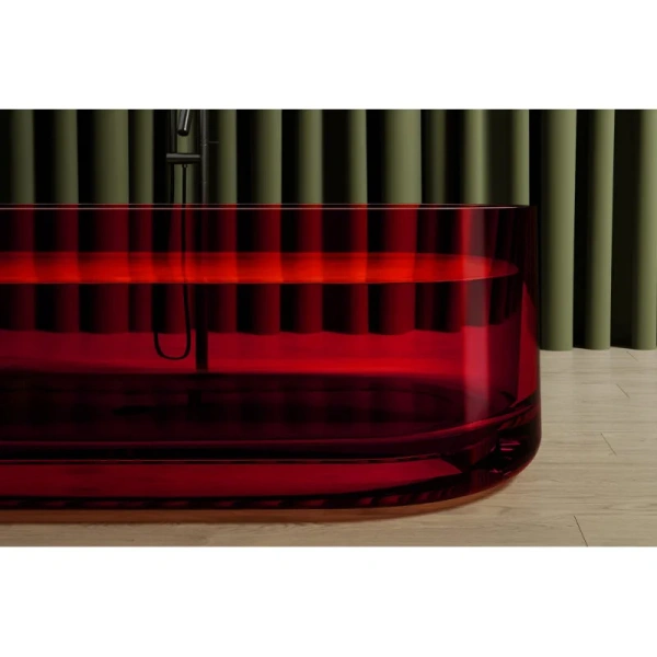 Прозрачная ванна Abber Kristall AT9708Rubin, 170 х 75 см, цвет красный, овальные - фото 5