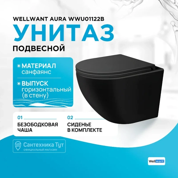 Унитаз подвесной IDDIS Blanco черный матовый, современные, hi-tech, круглые - фото 5