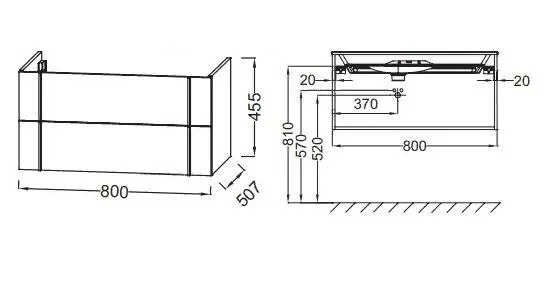 Тумба с раковиной Jacob Delafon Nouvelle Vague EB3030 80 см с ящиками, в наличии, по запросу, нет в наличии - фото 2